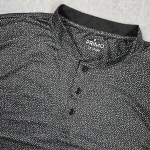 Primo Men's 2XL Black Spot Golf Polo Blade Collar Performance Athletic Shirt Dot